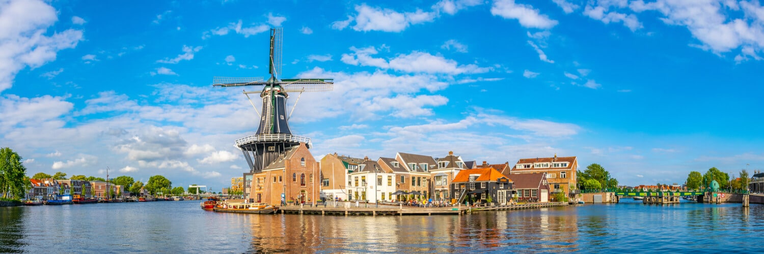 Haarlem Windmühle am Fluss