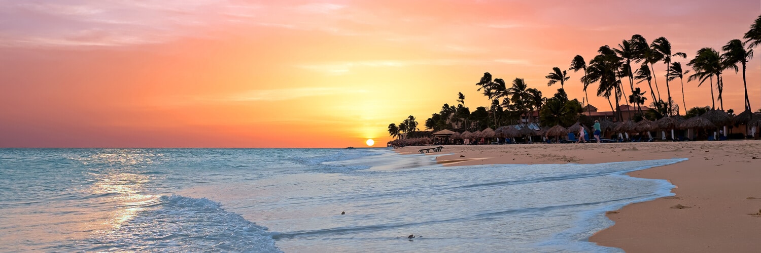 Abc Inseln Strand bei Sonnenuntergang